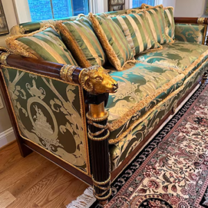 House Of Rho Silk And Feather Filled Sofa With