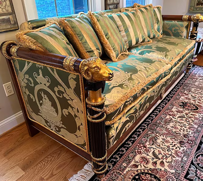 House Of Rho Silk And Feather Filled Sofa With