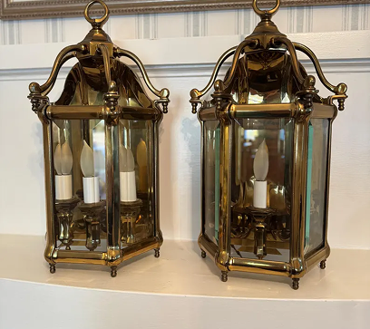 Pair Of Prestine Heavy Pagoda Bamboo